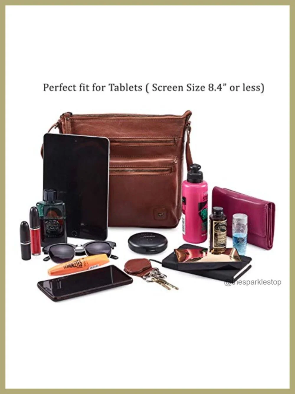 Genuine Full-Grain Leather Crossbody Bag Sling Purse Travel Handbag